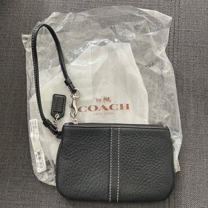Coach Black Leather Wristlet